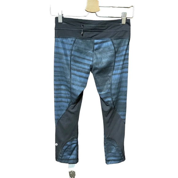 Lululemon Run: Inspire Crop II Full-On Luxtreme Mesh Good Vibes Deep Navy Size 4 - Picture 4 of 7